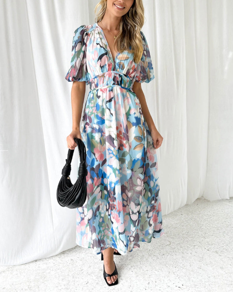 Natalie™ - Elegant Maxi Floral Kjole